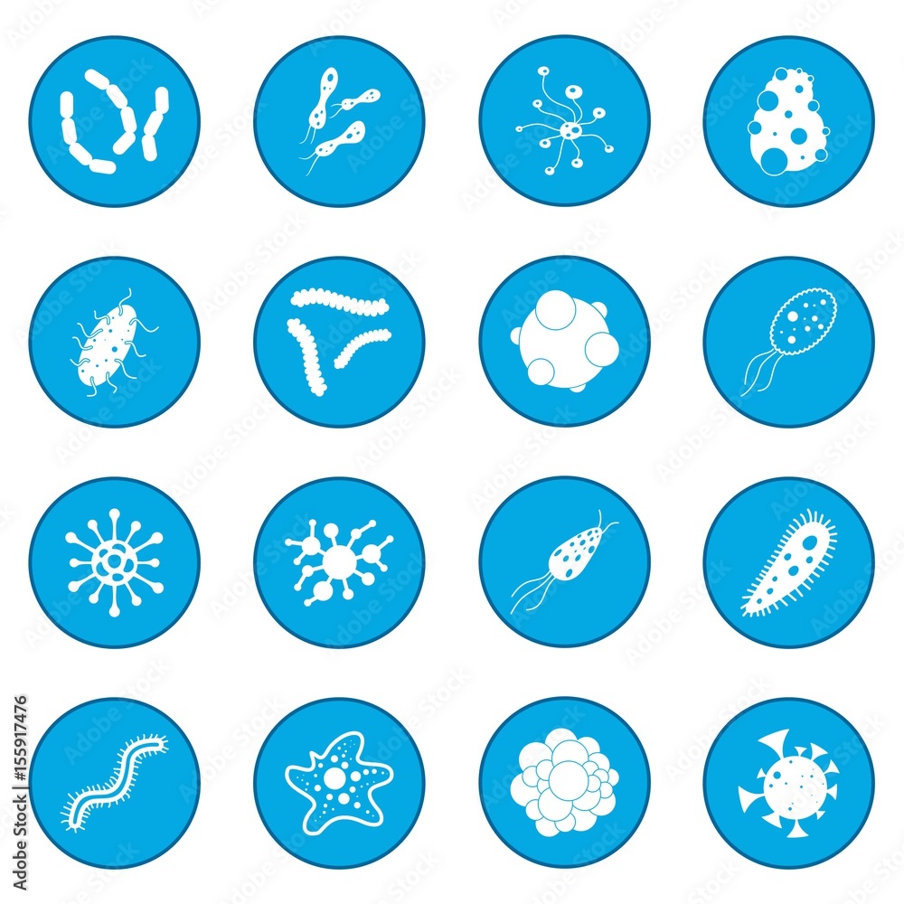 Virus icon blue