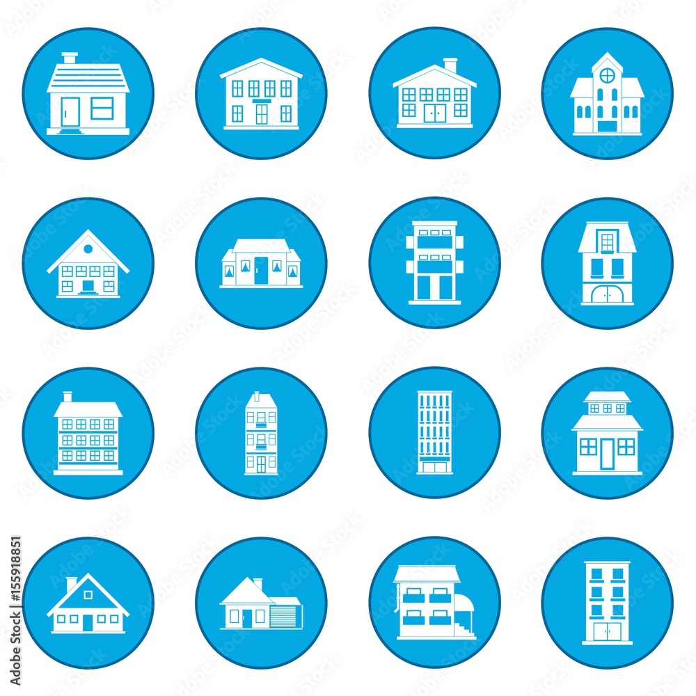 Houses icon blue Houses icon blue