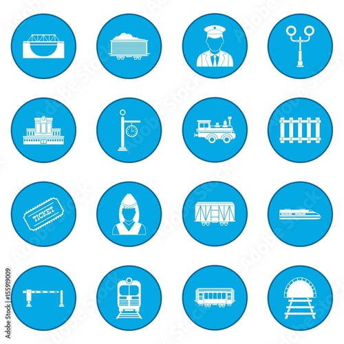 Railroad icon blue