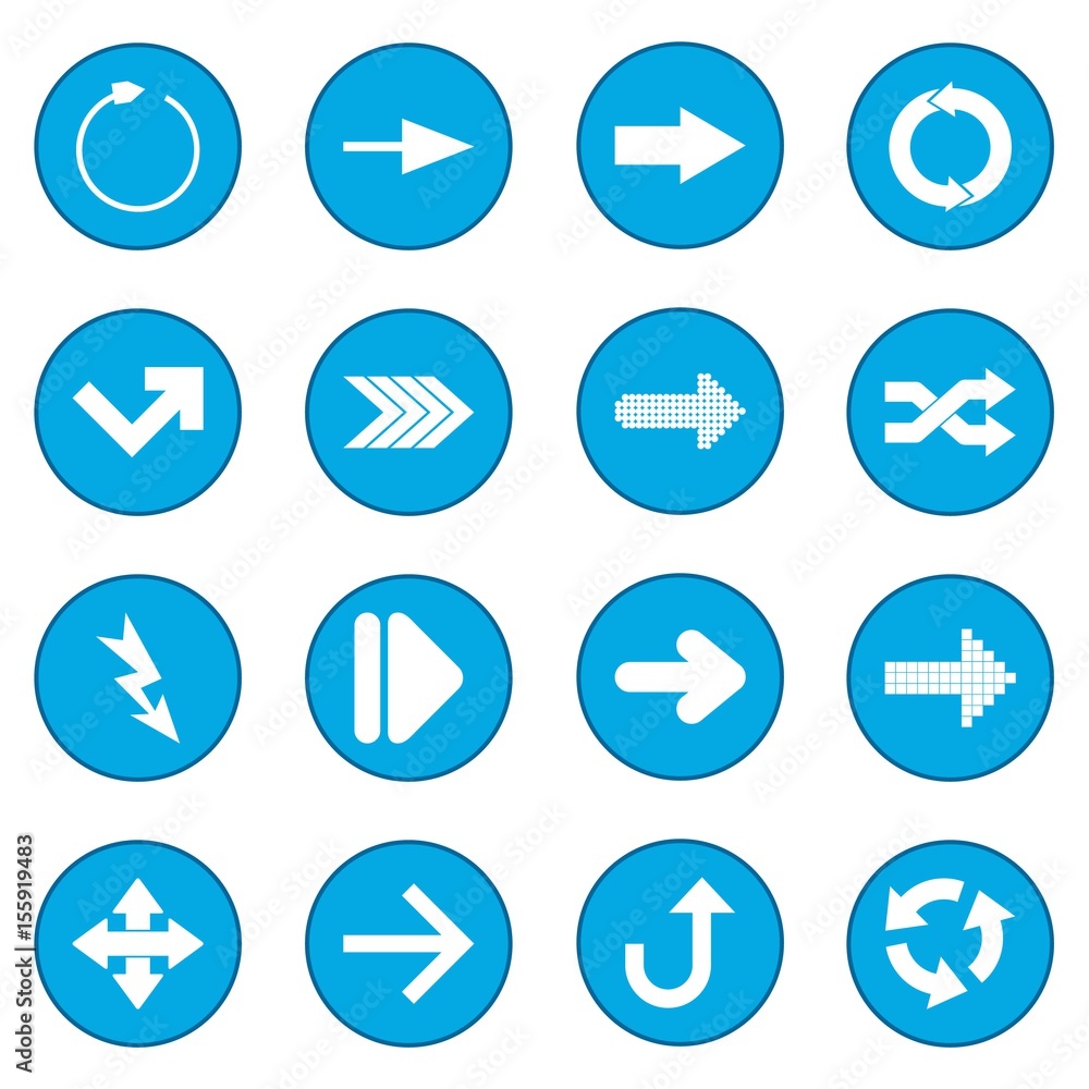 Arrow sign black icon blue Arrow sign black icon blue
