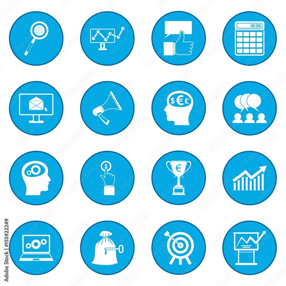 Business, banking and office icon blue