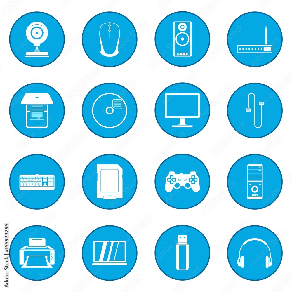Computer icon blue Computer icon blue