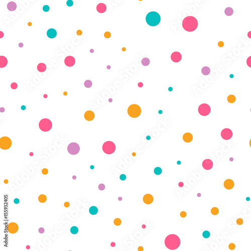Cute circle seamless pattern on white background