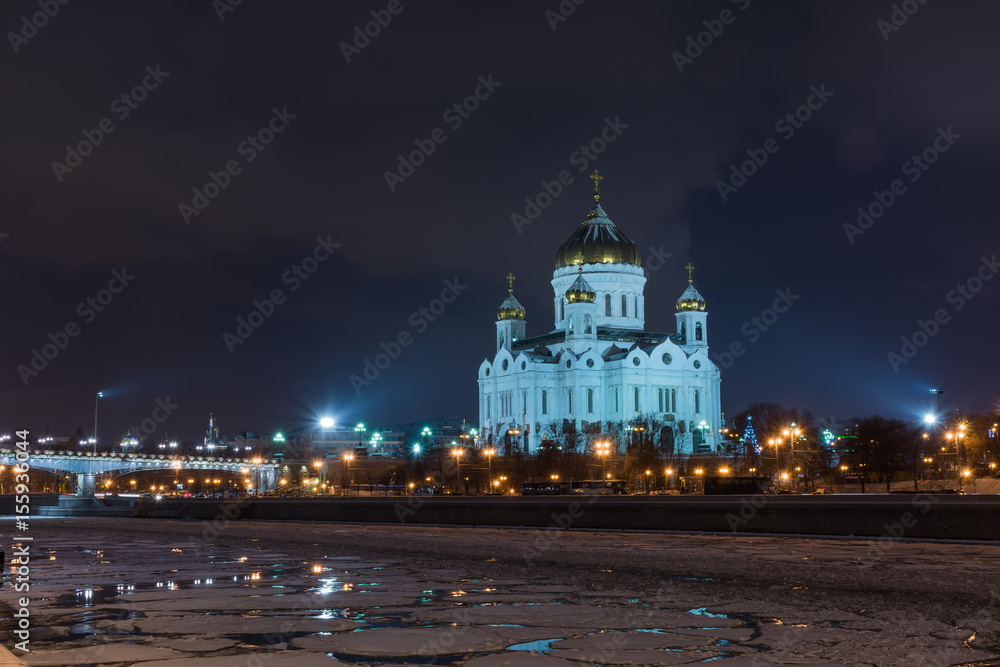 View of the Cathedral of Christ the Savior in Moscow
