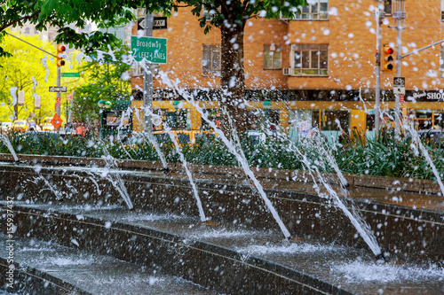 The water in the fountain and splash water fountain