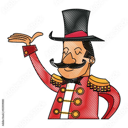 character man host circus show image vector illustration