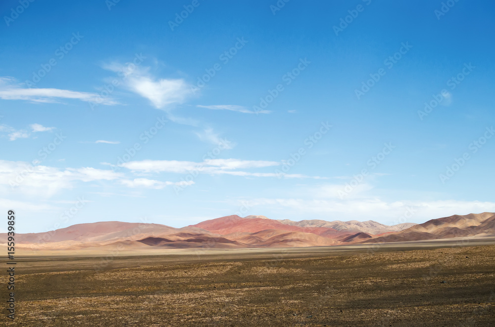 Stunning view to colourful desert