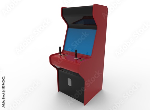 3d illustration of retro vintage game machine. white background isolated. icon for game web.