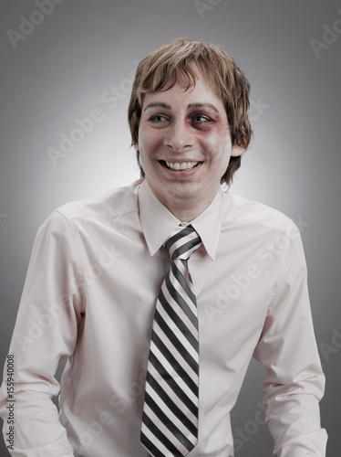 Bilde på lerret Portrait of a man with a black eye