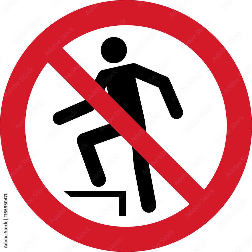 ISO 7010 P019 No stepping on surface ISO 7010 P019 No stepping on surface
