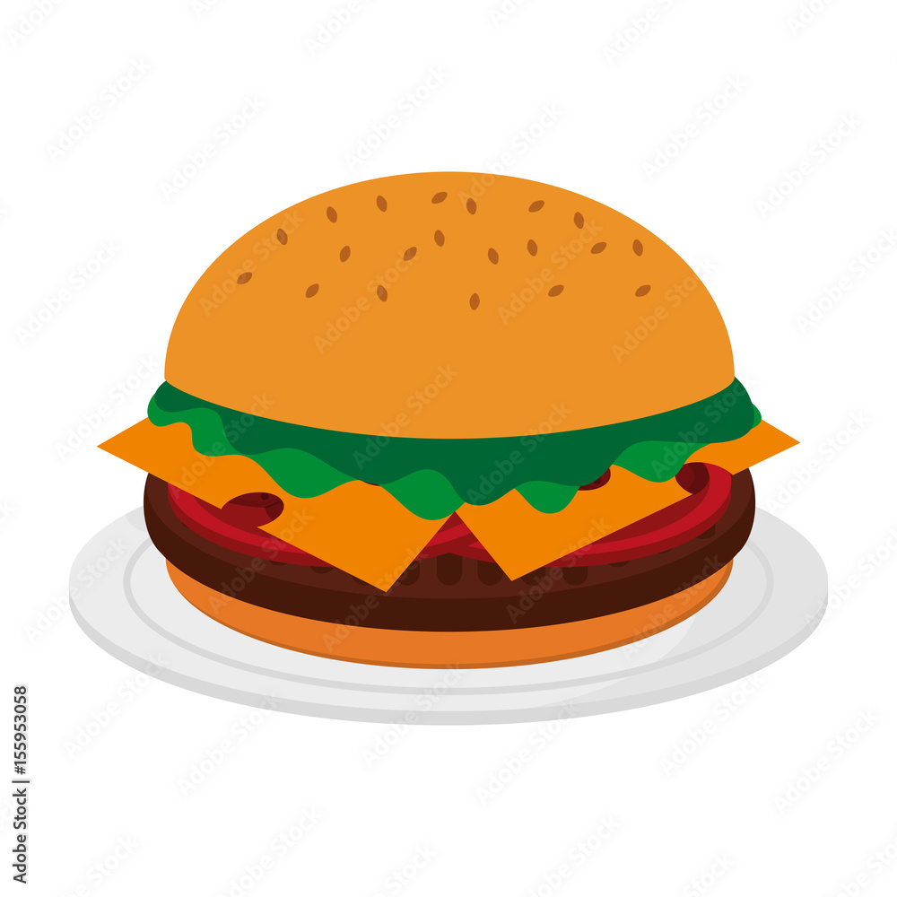 hamburger fast food icon image vector illustration design hamburger fast food icon image vector illustration design