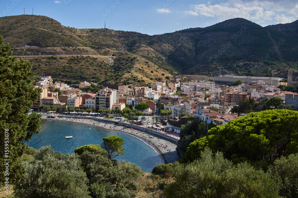 Naklejka premium Portbou village in Girona, Spain