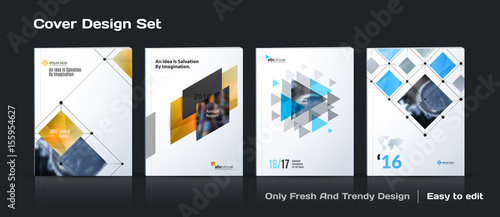 Abstract vector business template set. Brochure layout, cover mo
