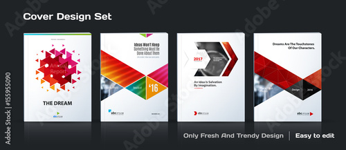 Abstract vector business template set. Brochure layout  cover mo