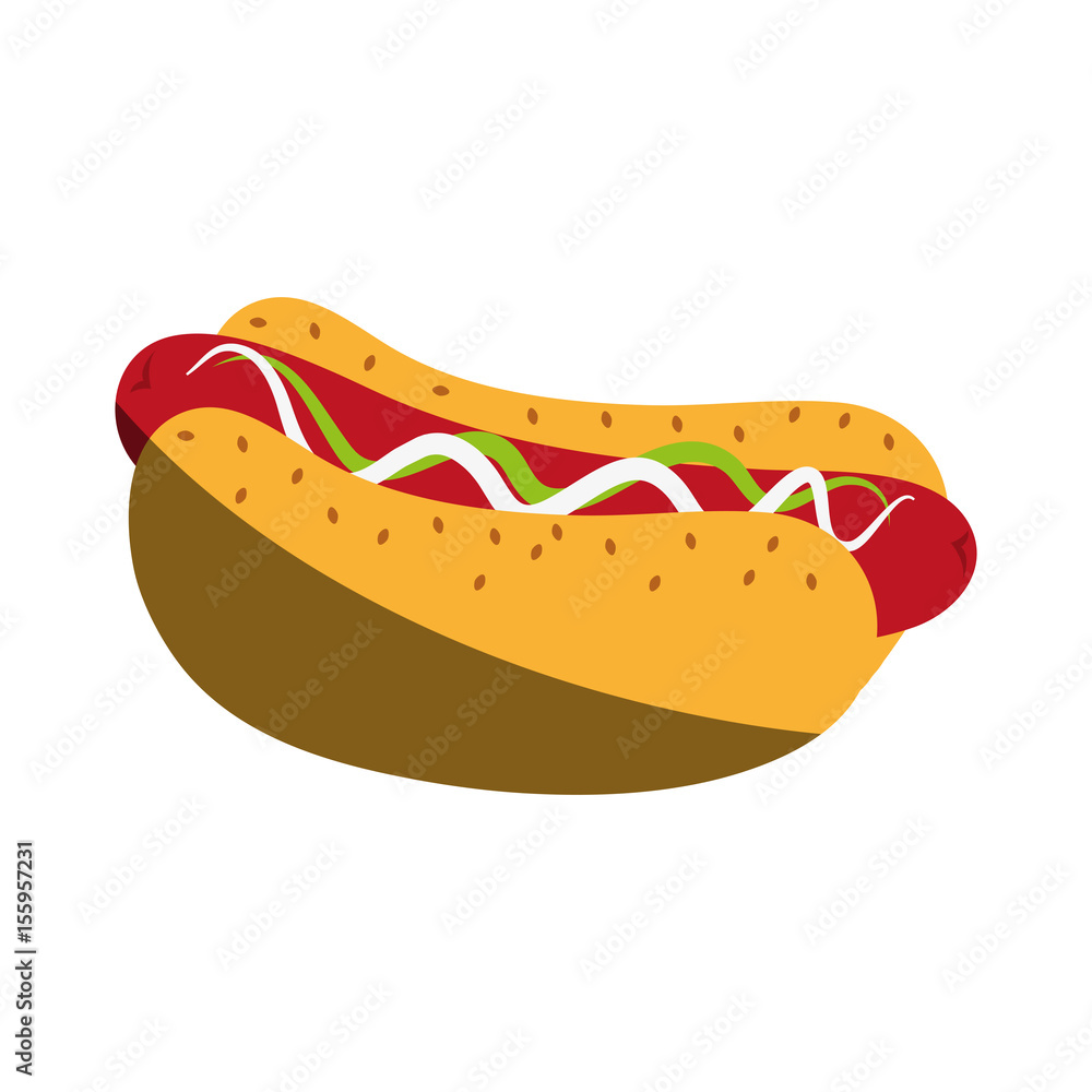 hot dog with condiments fast food icon image vector illustration design hot dog with condiments fast food icon image vector illustration design