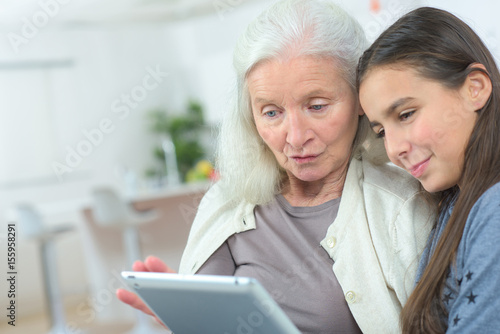 teaching granny how to use a tablet