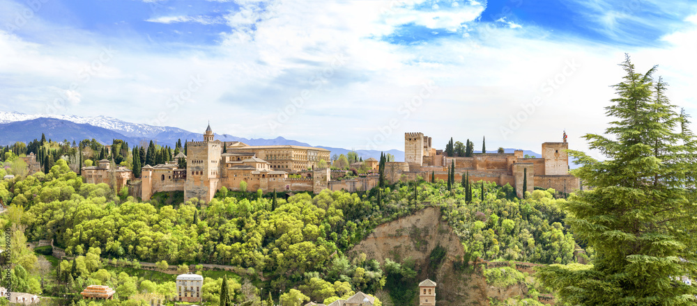 The Alhambra Palace of Granada, Andalusia, Spain.