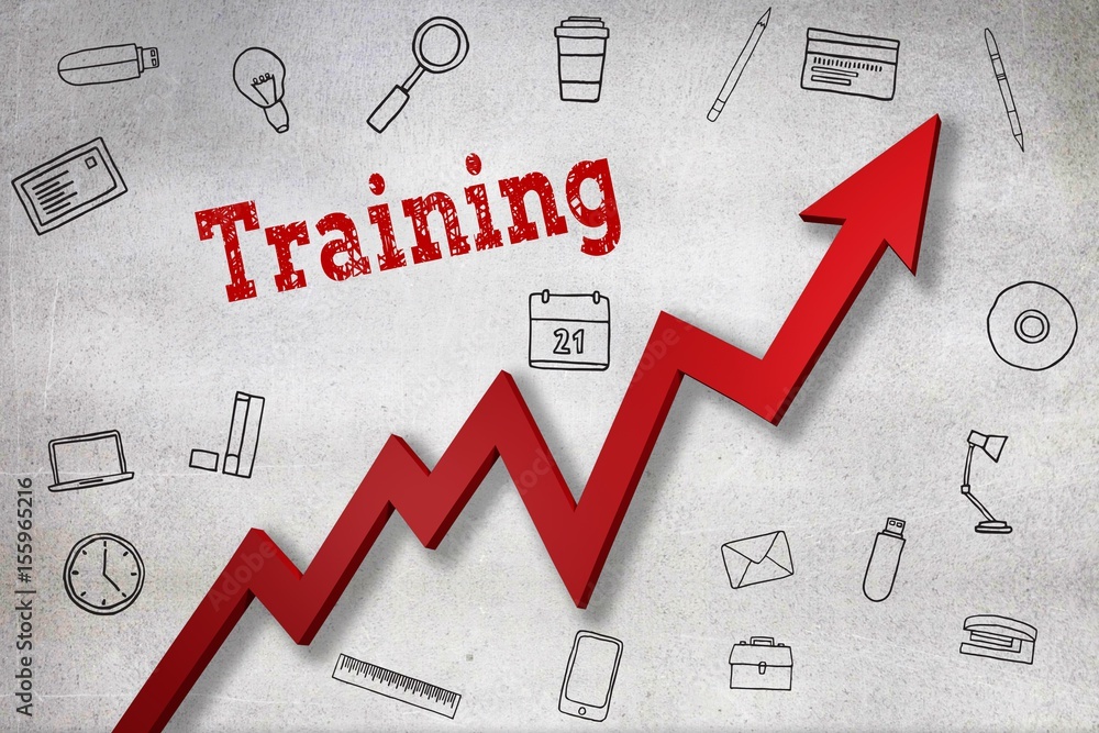 Composite image of close up of training text Composite image of close up of training text