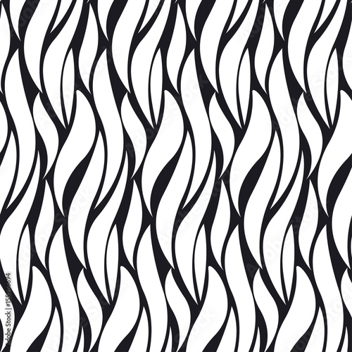 Black and white wave elegant design element. concept abstract seamless pattern vector illustration. repeatable motif for surface design, fabric, wrapping paper.