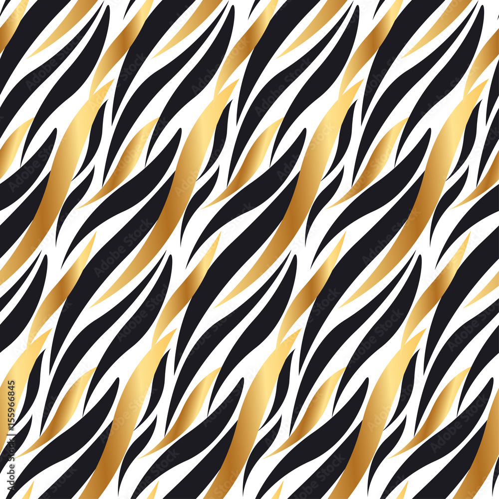 Black and gold wave in chick decorative style. concept abstract seamless pattern vector illustration. repeatable motif for surface design, fabric, wrapping paper. Black and gold wave in chick decorative style. concept abstract seamless pattern vector illustration. repeatable motif for surface design, fabric, wrapping paper.