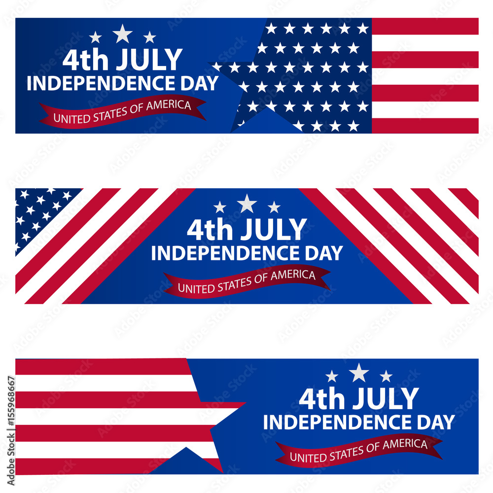 Fourth of july independence day of the usa. Independence day background and badge logo with US flag. 4th july independence day of the usa. Symbol of 4th july celebration the United State of America