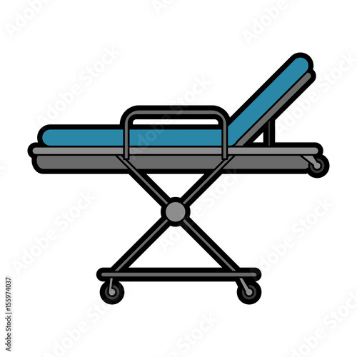 hospital bed or gurney healthcare related icon image vector illustration design 