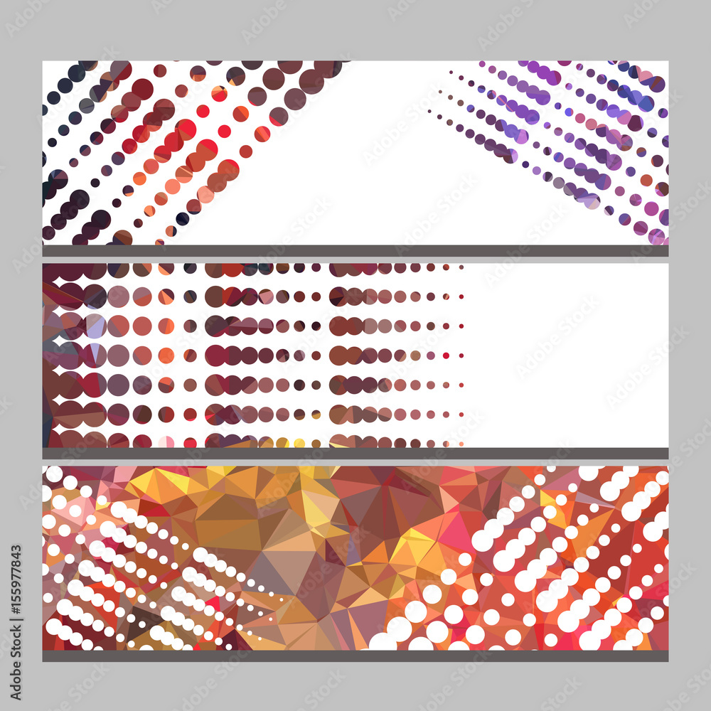 Set of horizontal banners with abstract mosaic pattern and dots.Vector clip art. Set of horizontal banners with abstract mosaic pattern and dots.Vector clip art.