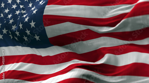 USA flag blowing on the wind, loopable slowmotion