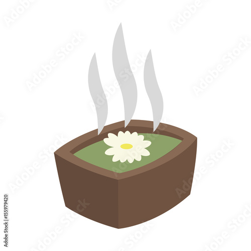 aromatherapy flower in hot water spa center related icon image vector illustration design 