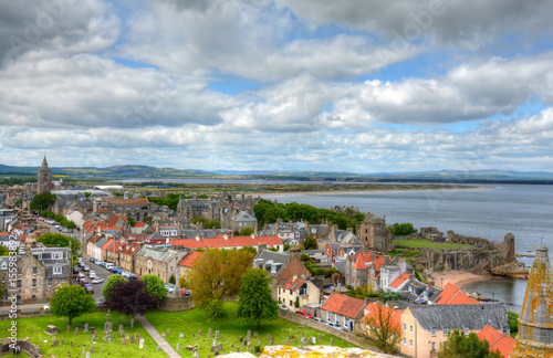 Aerial View of St. Andrews, Scotland.