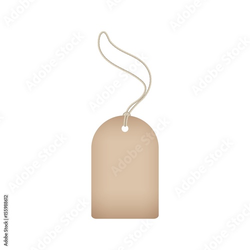 Blank tag  isolated on white background. Template for price tag, gift tag, address label. Vector.