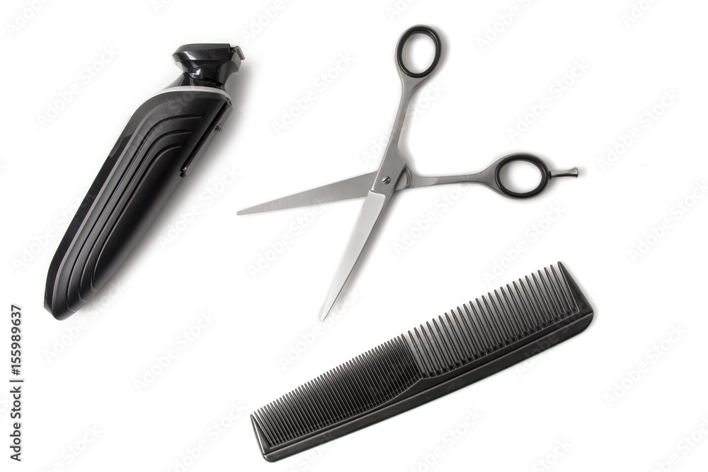 Obraz premium Haircut items placed diagonally
