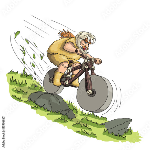 Downhill mountain biker gds from primal era riding his bike down the rocky hill