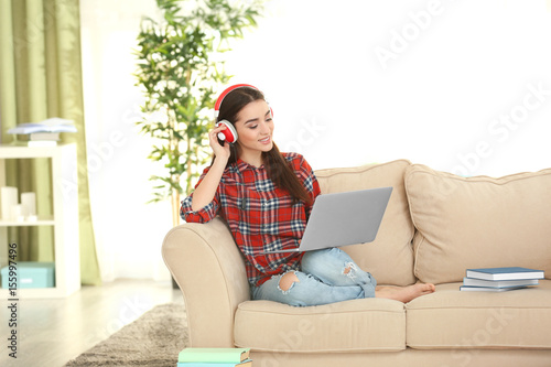 Beautiful young woman with ...