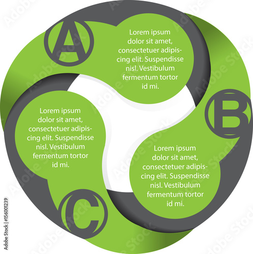 Vector abstract circle diagram with ABC