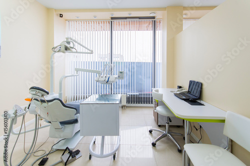 dental clinic interior with modern dentistry equipment