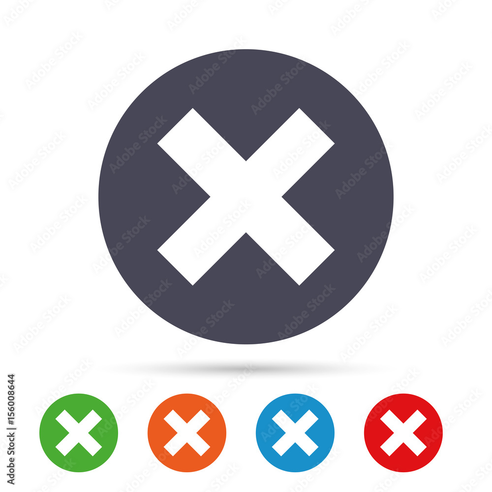 Delete sign icon. Remove button. Delete sign icon. Remove button.