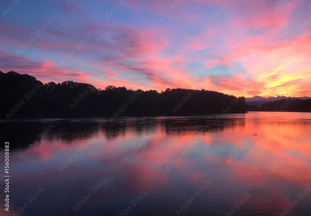 amazing sunset in sesto calende (italy) amazing sunset in sesto calende (italy)