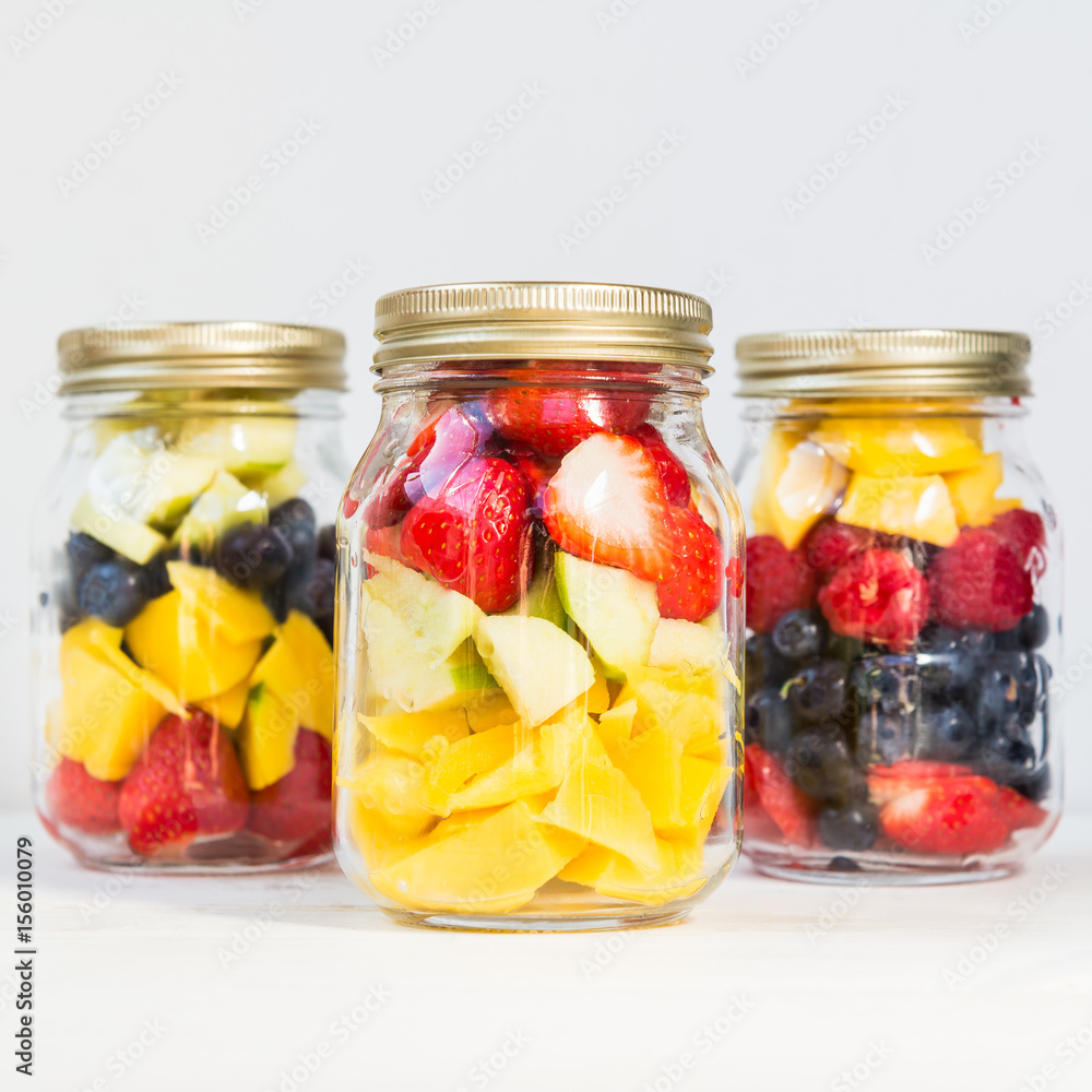 Fruit and Berry Salads in Jars Fruit and Berry Salads in Jars