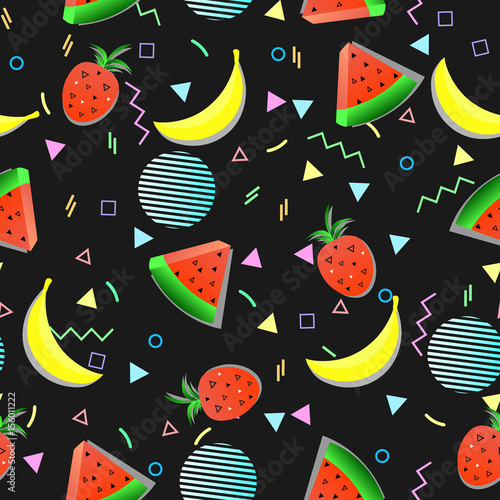 Memphis pattern seamless. Vector stock. photo