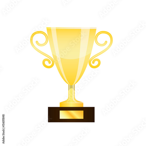Winner gold trophy cup isolated on white background