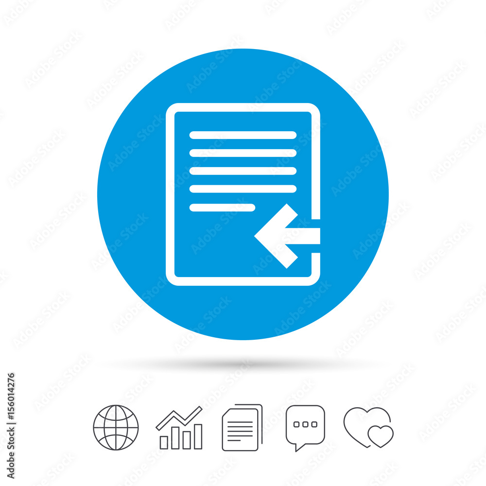 Import file icon. File document symbol. Import file icon. File document symbol.