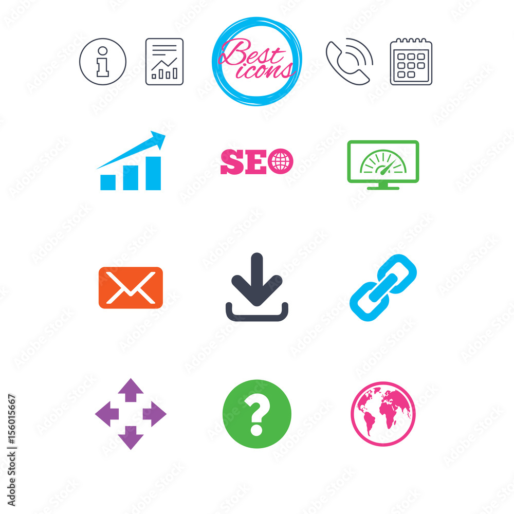 Internet, seo icons. Bandwidth speed sign. Internet, seo icons. Bandwidth speed sign.