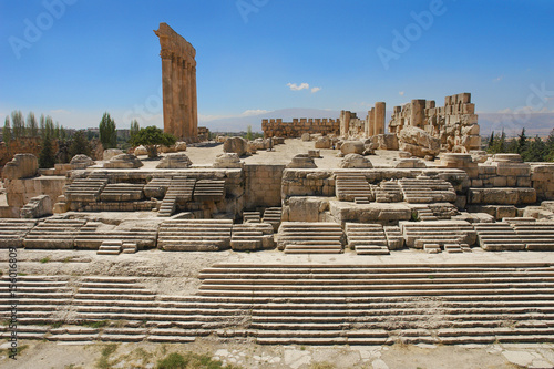 Stairs to the Temple of Jupiter in ancient city of Baalbek, Lebanon