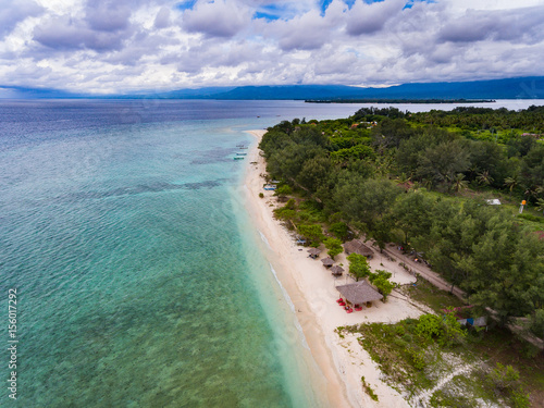 Tropical scenery of Gili Meno island, Lombok, indonesia
