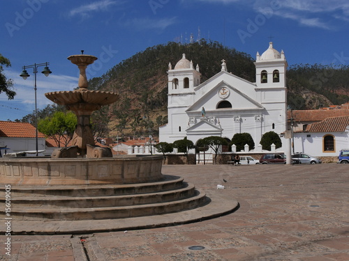 11 may 2017, Sucre, Bolivia - Plaza Pedro de anzurez with Temple and convent of La Recoleta