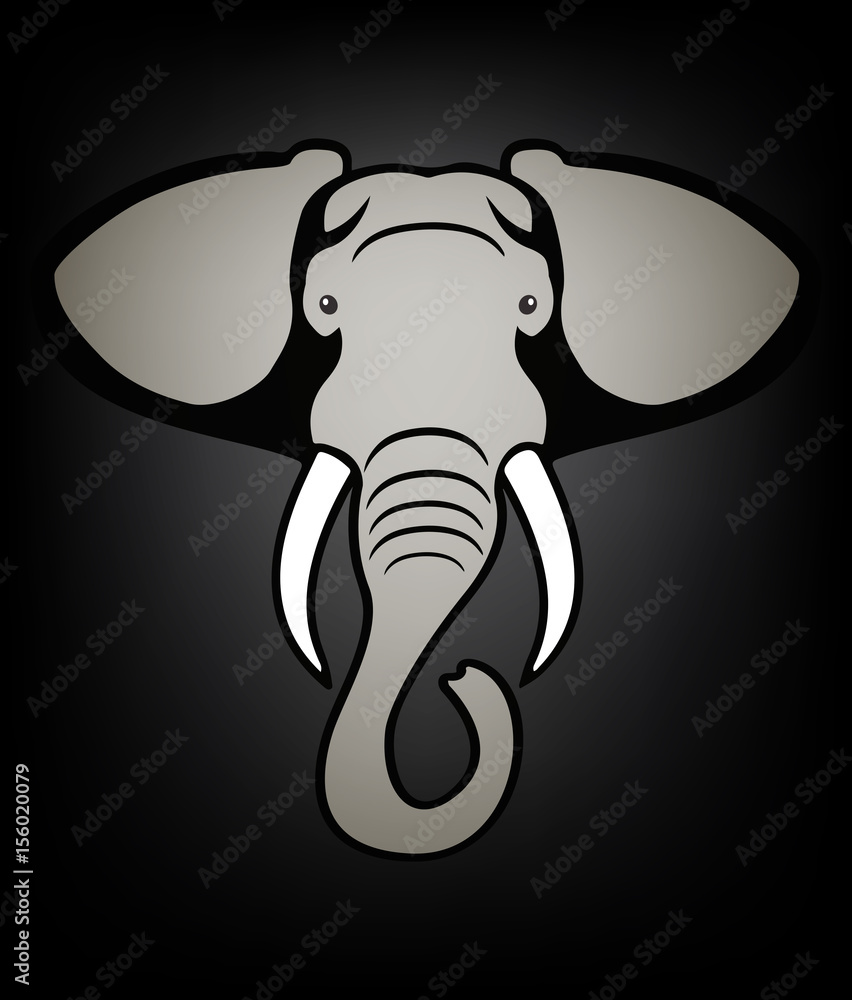 Fototapeta premium Elephant head black