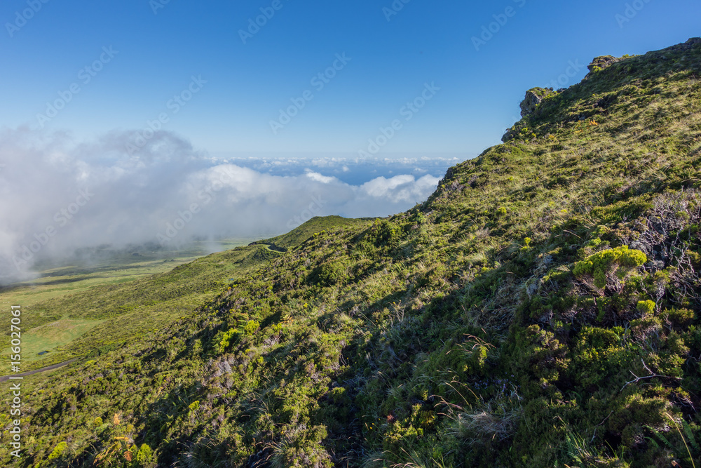 Mountain landscape on the slope of Mount Pico, Azores, Portugal