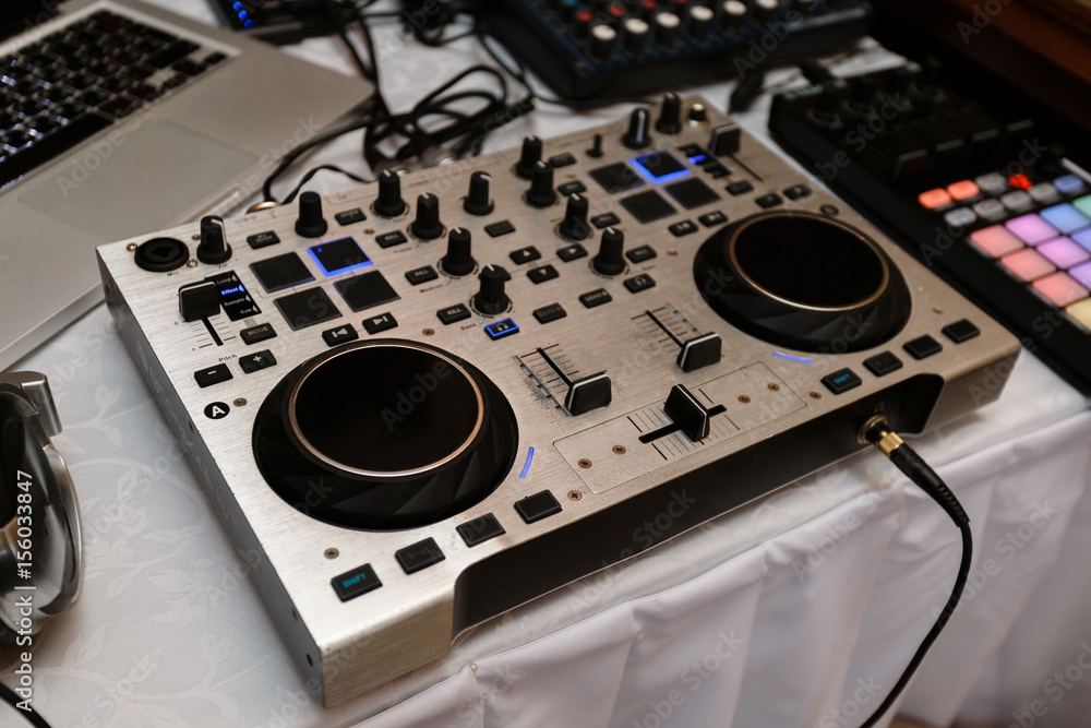 Fototapeta premium Dj equipment. Mixer.