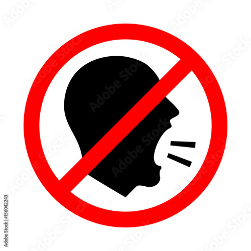 Don't Shout. Vector Illustration Of A  Keep Quiet and Shouting Is Not Allowed Sign.